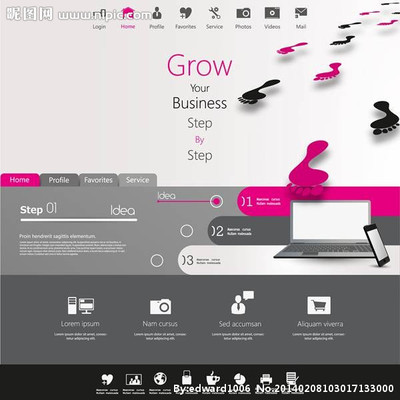 Professional English Website Design: Vector Graphics, Templates, and UI Resources